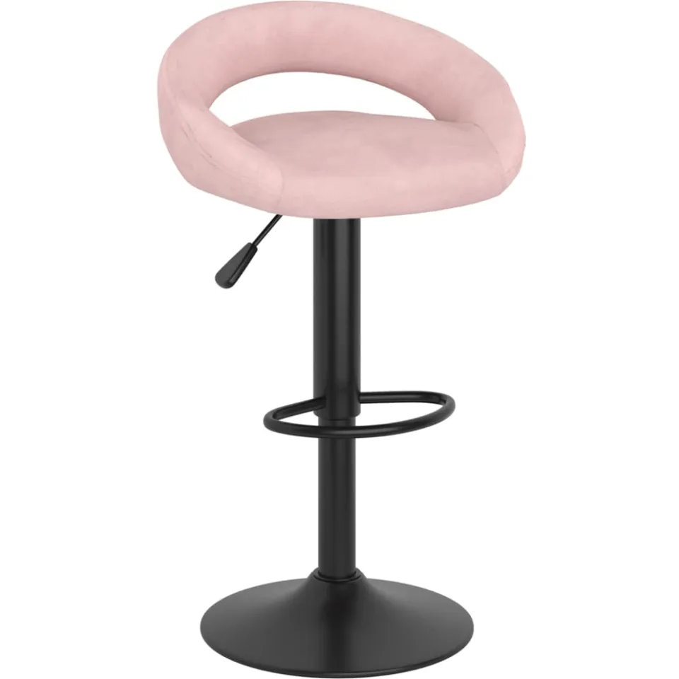vidaXL Barkrukken 2 st fluweel roze, foto 2