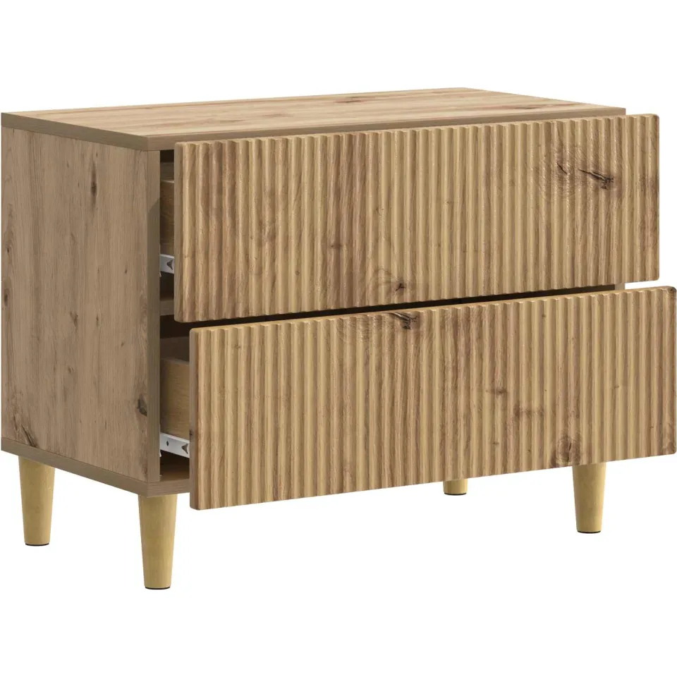 vidaXL Nachtkastje Artisanaal eiken 62 x 34,5 x 48 cm Bewerkt hout, foto 3