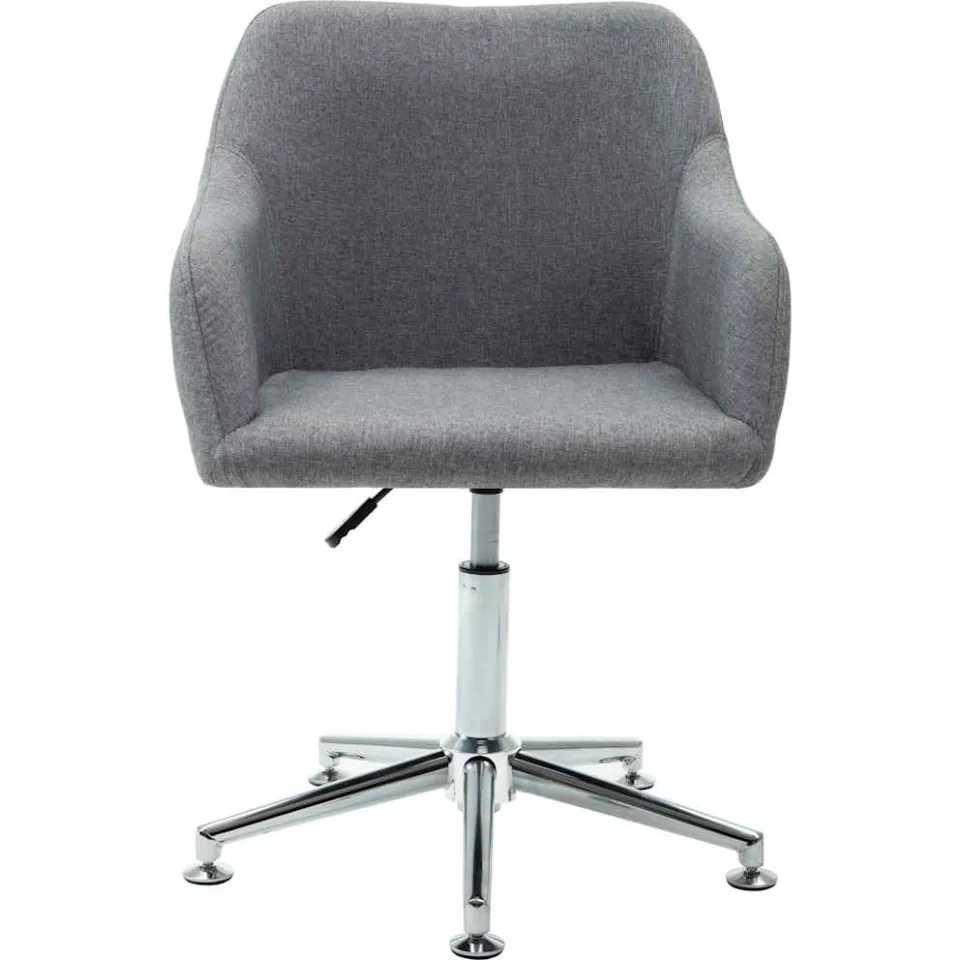 vidaXL Eetkamerstoelen draaibaar 2 st stof lichtgrijs grijs, foto 4