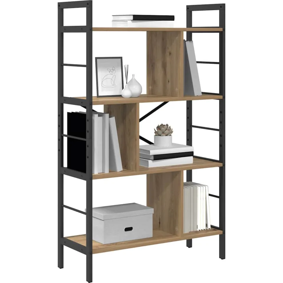 vidaXL Boekenkast 7-laags 75 x 30 x 123,5 cm Bewerkt hout Bruin