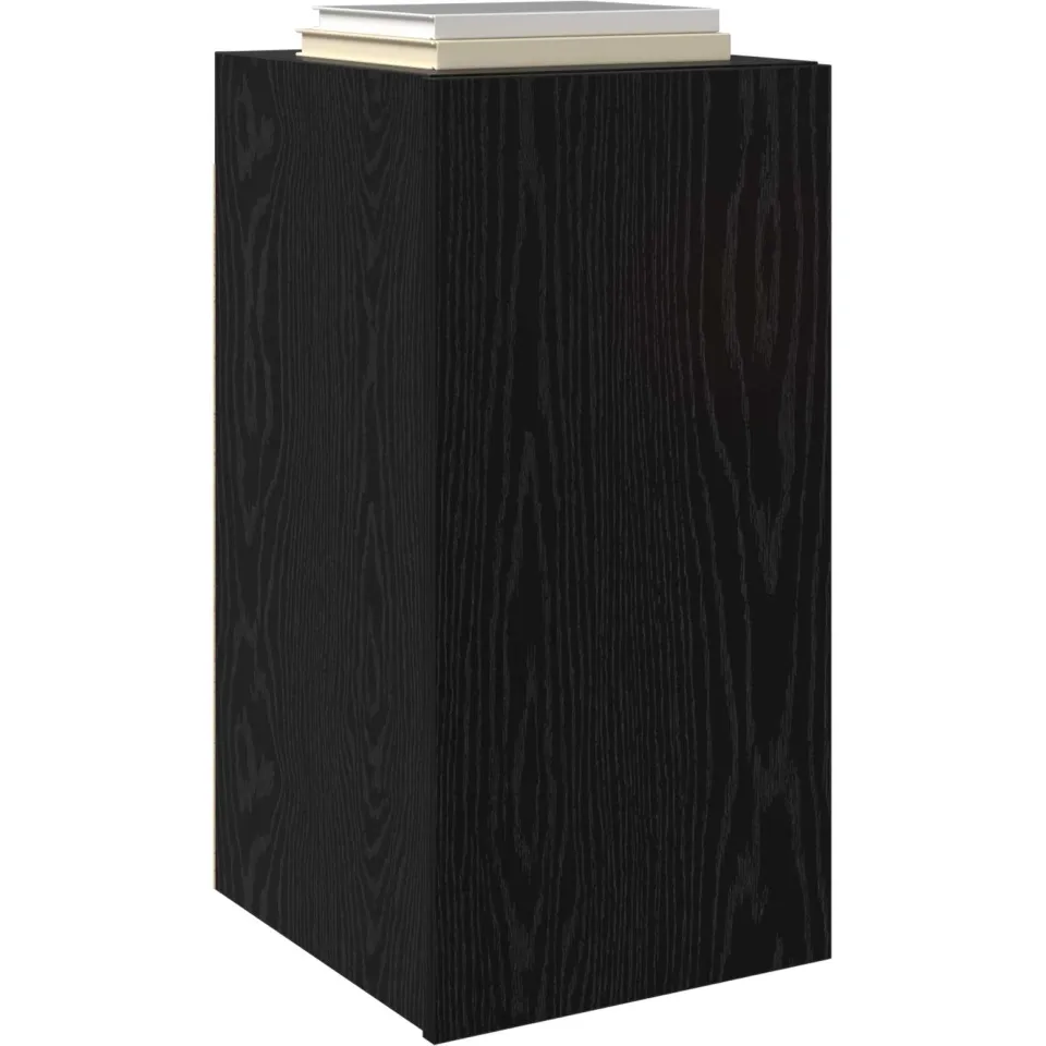 vidaXL Wand TV Kast 30,5 x 30 x 60 cm Zwart Eiken Bewerkt hout