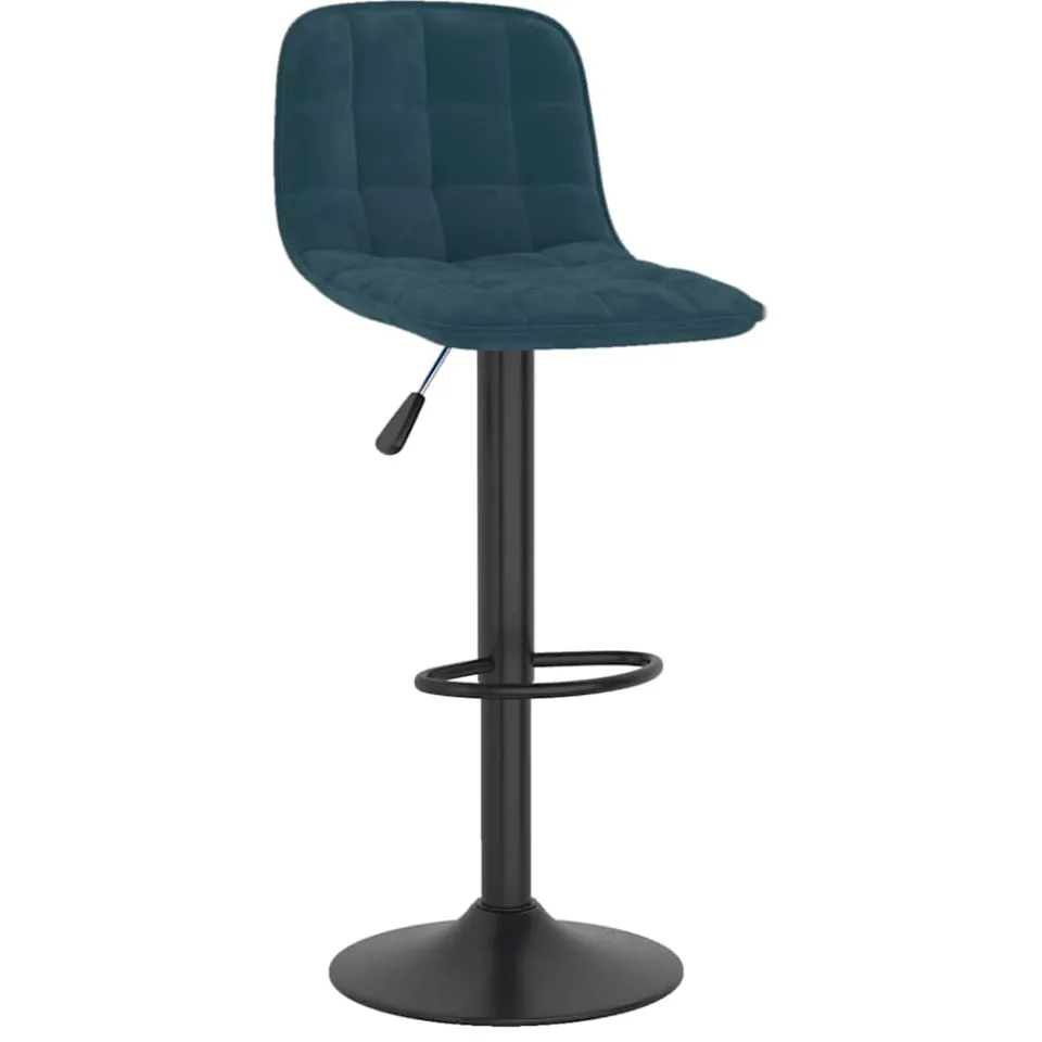 vidaXL Barkrukken 2 st fluweel blauw