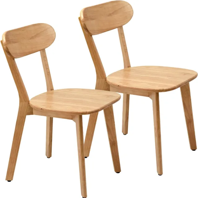 COVREO Eetkamerstoel set van 2 78 x 49,5 cm houtkleur hout, gebogen rugleuning