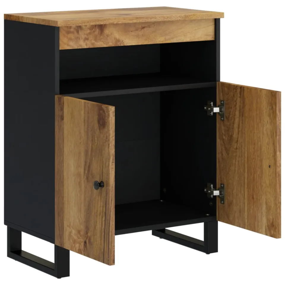 vidaXL Dressoir met 2 deuren 60x33x75 cm massief mangohout bruin, foto 4