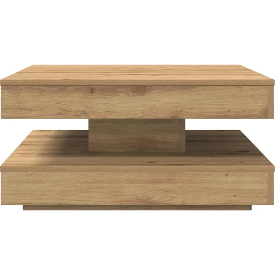 vidaXL Salontafel 360 graden draaibaar 70x70x34,5 cm artisanaal eiken, foto 4