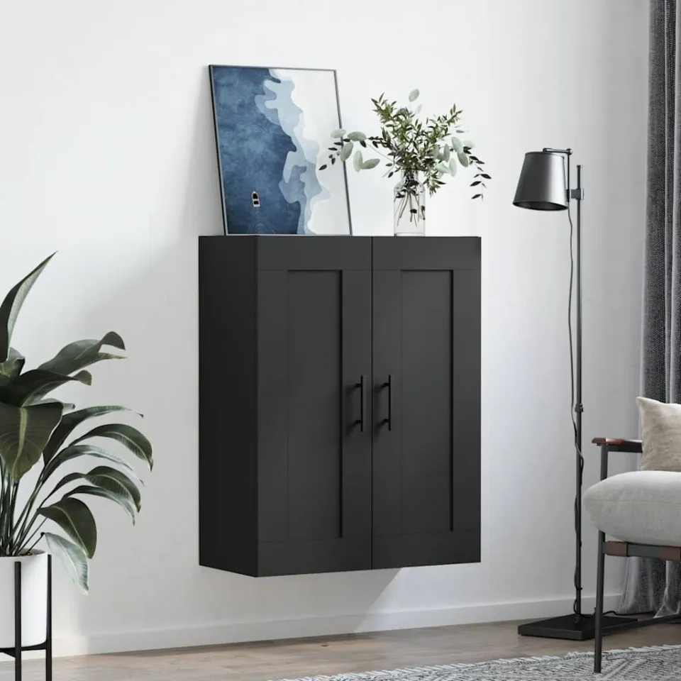 vidaXL Wandkast 69,5x34x90 cm bewerkt hout zwart, foto 2
