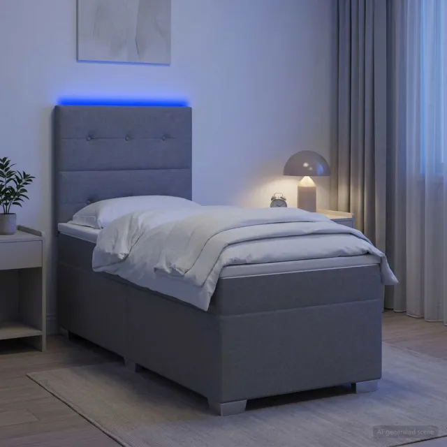 vidaXL Boxspringbed met matras Lichtgrijs 90 x 200 cm Stof