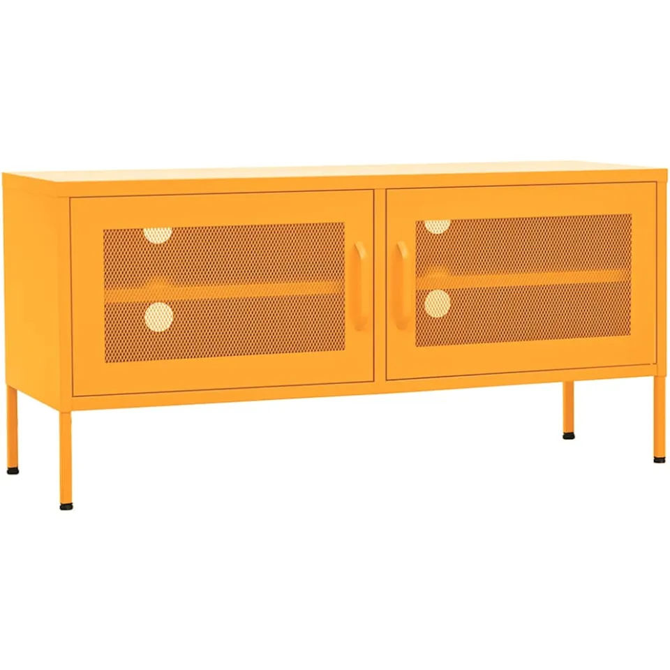 vidaXL Tv-meubel 105x35x50 cm staal mosterdgeel, foto 3