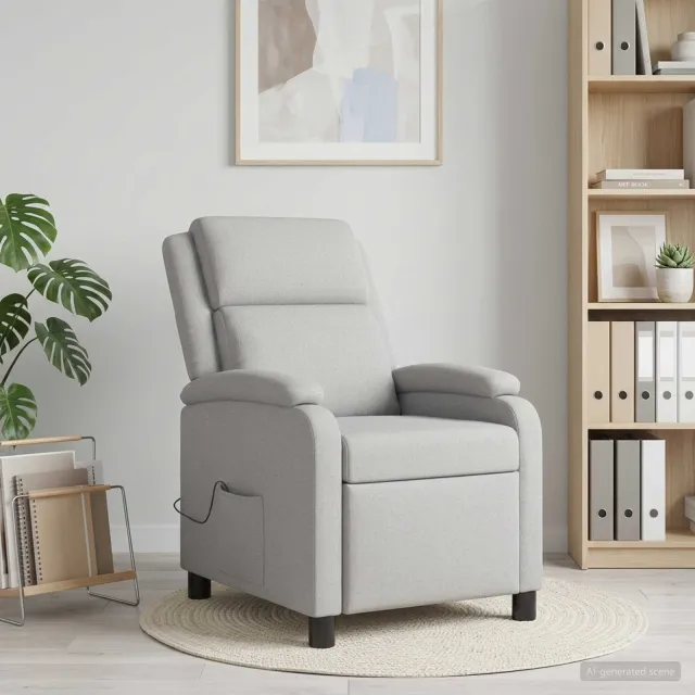 vidaXL Massage Recliner Wolkengrijs Stof grijs