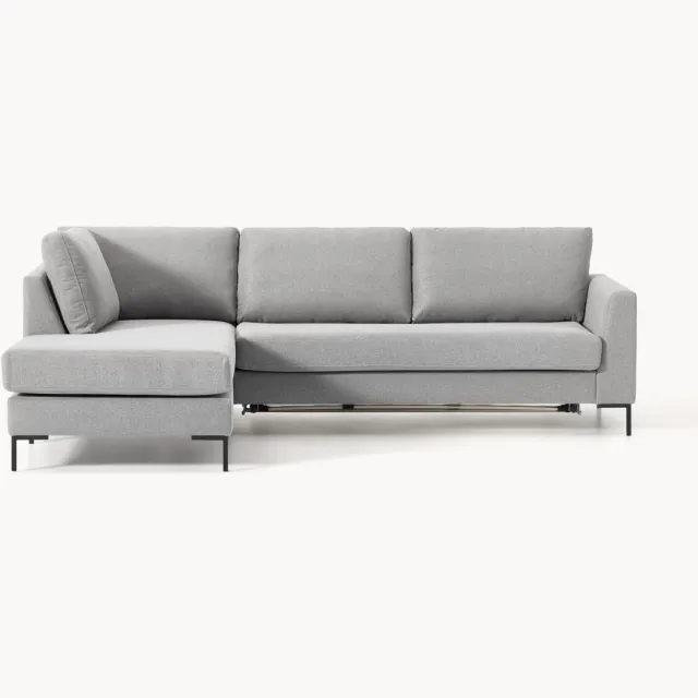 Westwing Collection Slaapbank Luna (3-zits) met matras Grijs