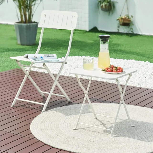 en.casa Tuintafel Vegårshei opvouwbaar 45x40x40 cm wit [en.casa]