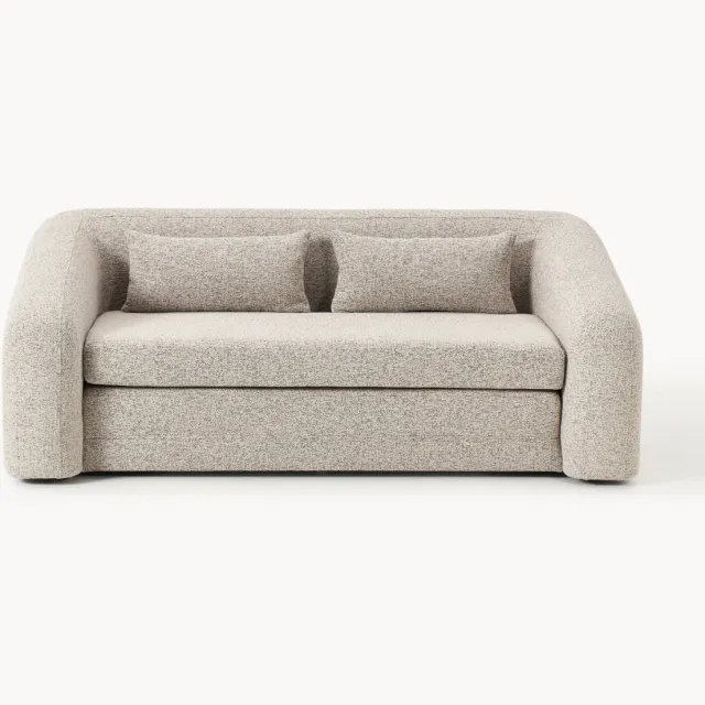 Westwing Collection Bouclé slaapbank Eliot (2-zits) Beige