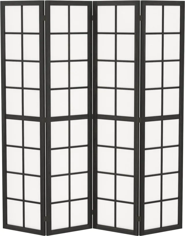 Hoohohoo Opvouwbaar Kamerscherm – Ruimteverdeler – 170 cm (Zwart- 170 x 160 cm- 4)