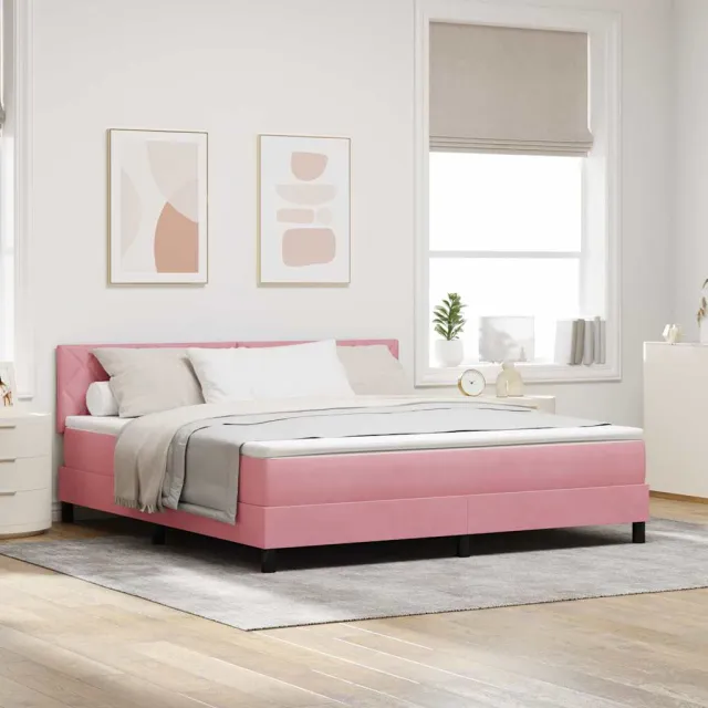vidaXL Boxspringbed met hoofdeinde Roze 180 x 200 cm Fluweel