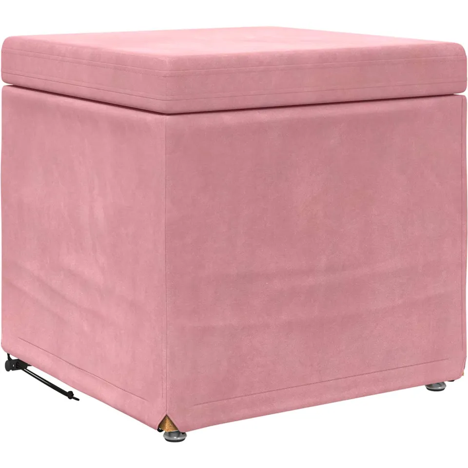 vidaXL Kruk Roze 41 x 41 x 40 cm Velvet en Gefabriceerd Hout