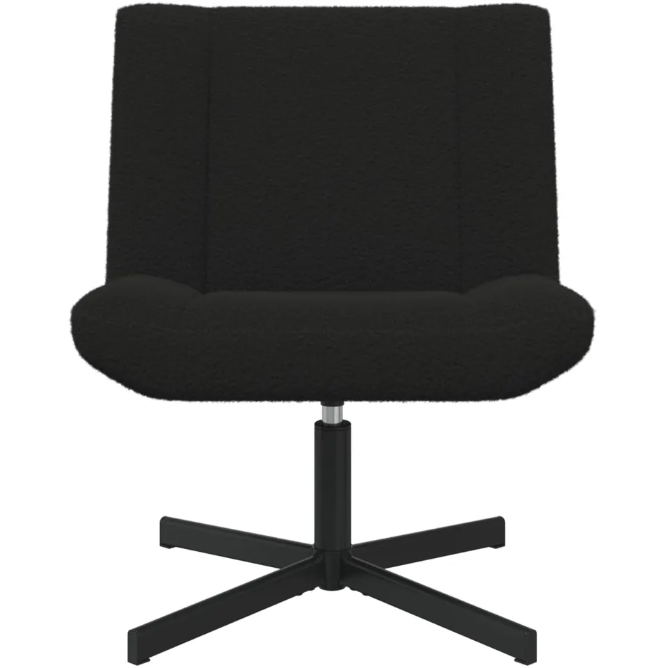 vidaXL Draaistoel Zwart 63 x 75 x 76 cm Schapenvacht, foto 2