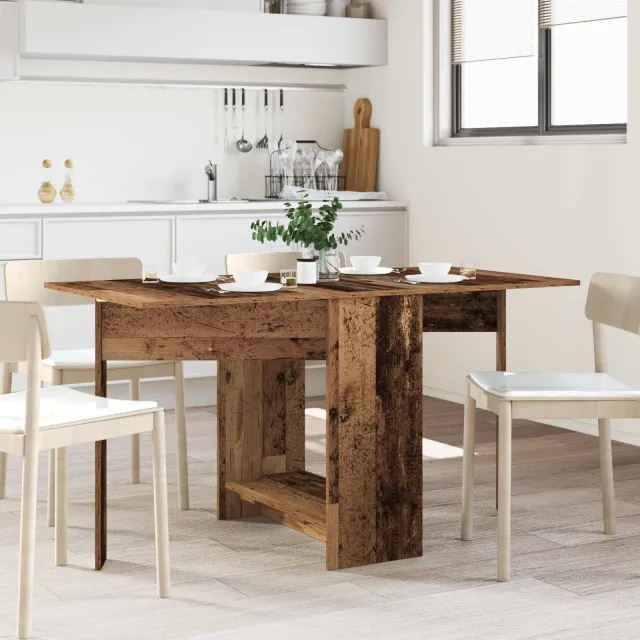 vidaXL Eettafel 138 x 70 x 73,5 cm Bewerkt hout Oud hout Rechthoekig Bruin