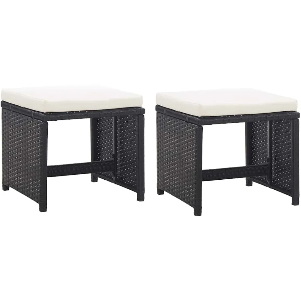 vidaXL 9-delige Tuinset met kussens poly rattan zwart, foto 4