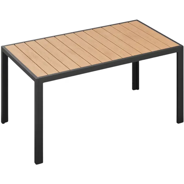 Happiq Aluminium tuintafel – Voor picknicks, vakanties & familiefeesten – Weer- en zonbestendig – Bruin