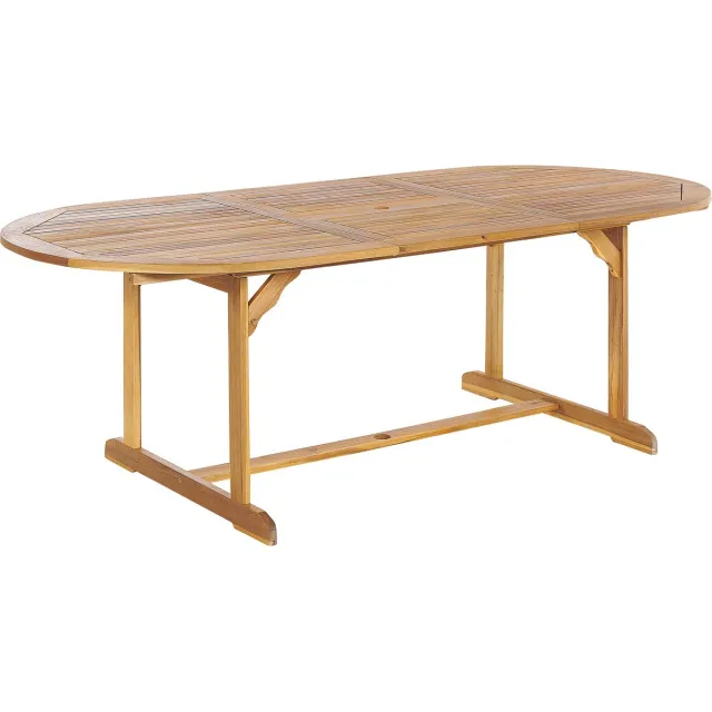 Beliani MAUI - Tuintafel - Lichtbruin - 100 x 160/220 cm - Acaciahout