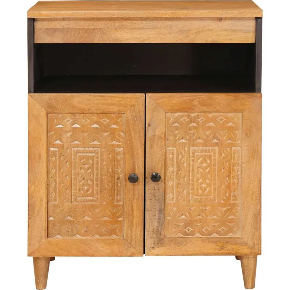 vidaXL Dressoir 60 x 33 x 75 cm Massief Mango Hout bruin, foto 3
