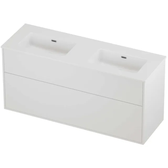Proline Tribute Badmeubelset Porselein Elegant Dubbel 140x46x67 cm Glans Wit Mat White Mat Wit