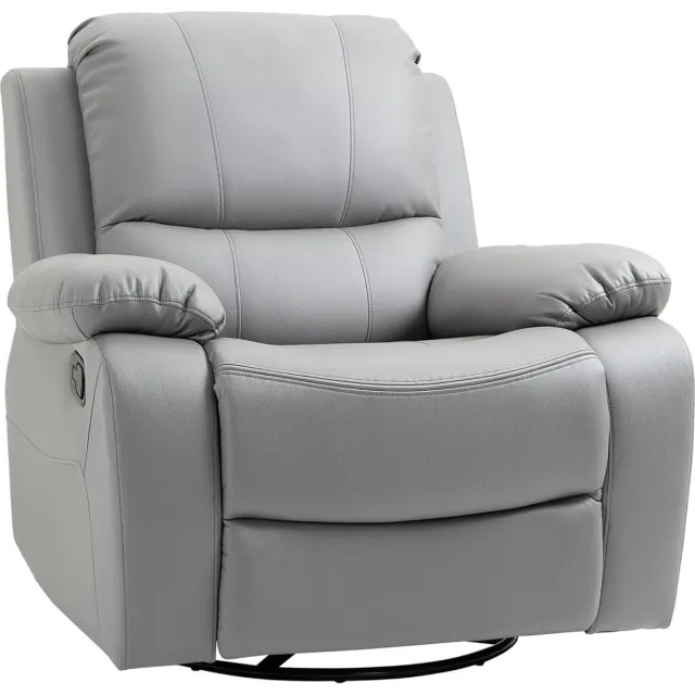 MARA Luxe Relaxstoel - Draaibaar - Ligfunctie - Televisiestoel - Fauteuil - Met Kruk - Grijs - ‎100 x 93 x 98 cm