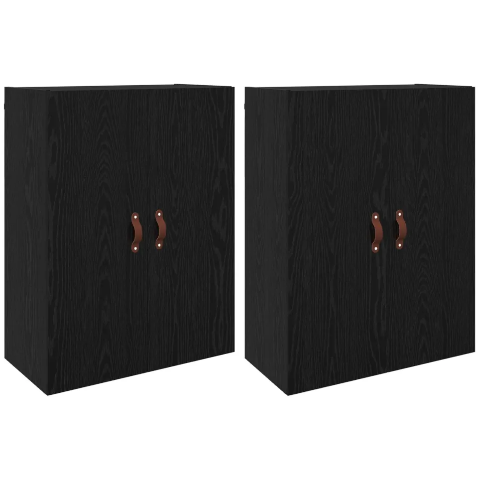 vidaXL Wandkast 2 st Zwart Eiken 69,5 x 34 x 90 cm Bewerkt hout, foto 3