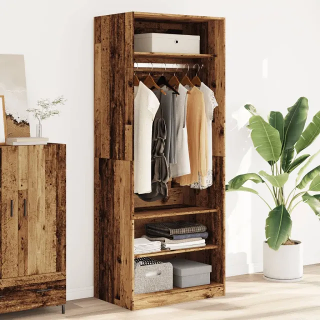 vidaXL Kledingkast 80x50x200 cm bewerkt hout oud hout bruin, foto 2