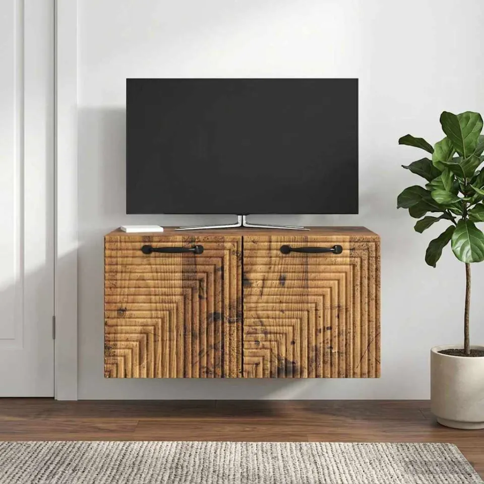 vidaXL Wandbeugel TV-kast Oud hout 59,5 x 41 x 30 cm Bewerkt hout bruin, foto 4