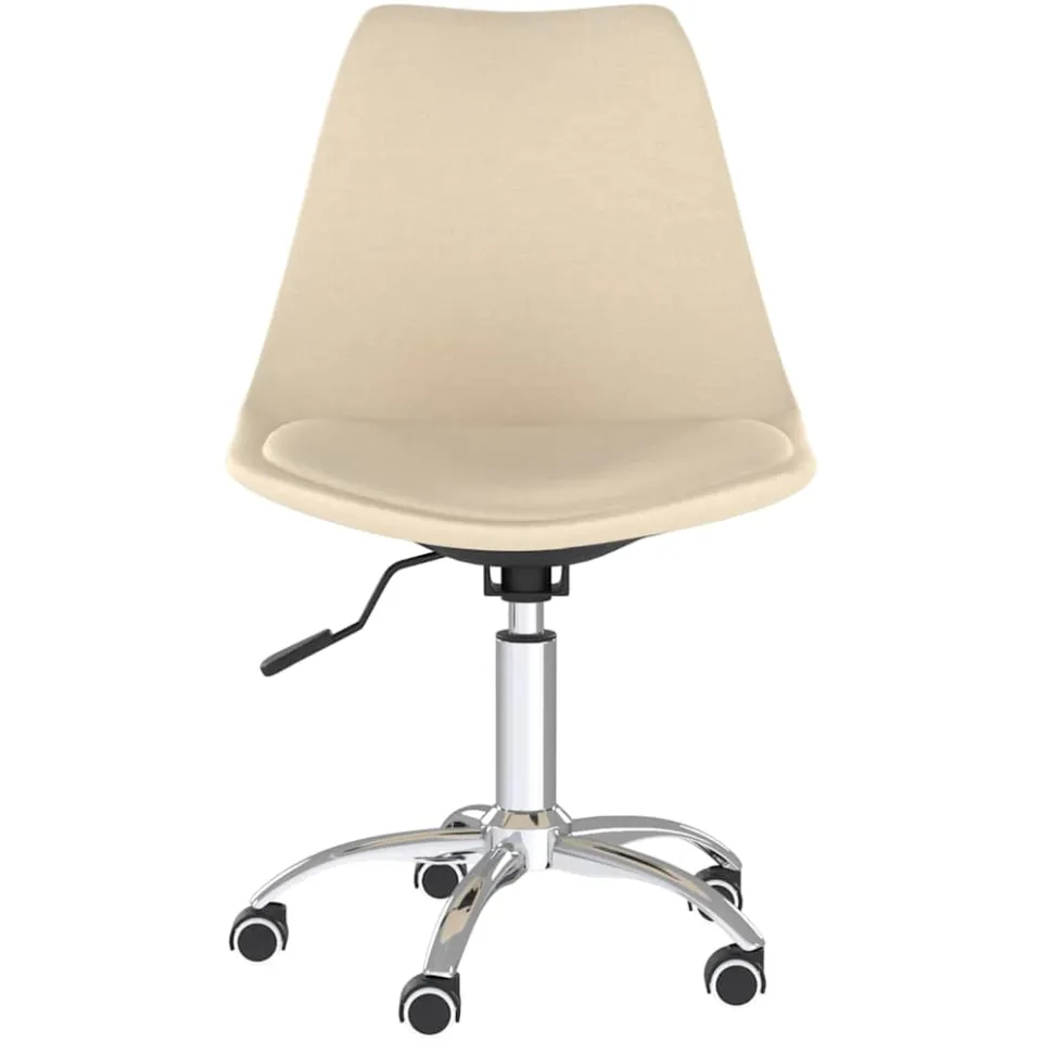 vidaXL Eetkamerstoelen 4 st draaibaar stof crèmekleurig, foto 4