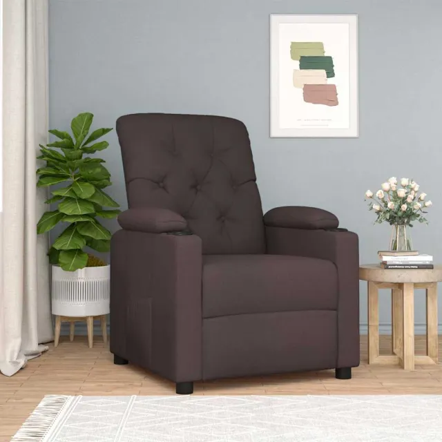 vidaXL Fauteuil verstelbaar stof donkerbruin