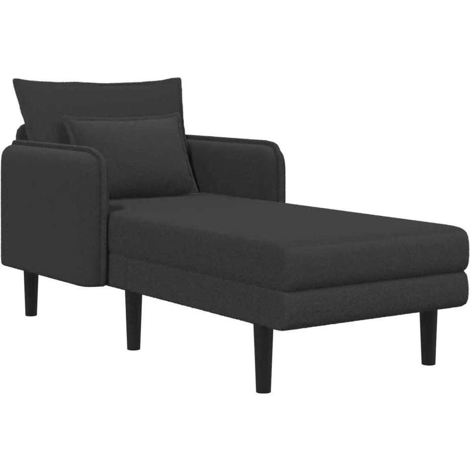 vidaXL Grote chaise longue Donkergrijs Bouclé, foto 3