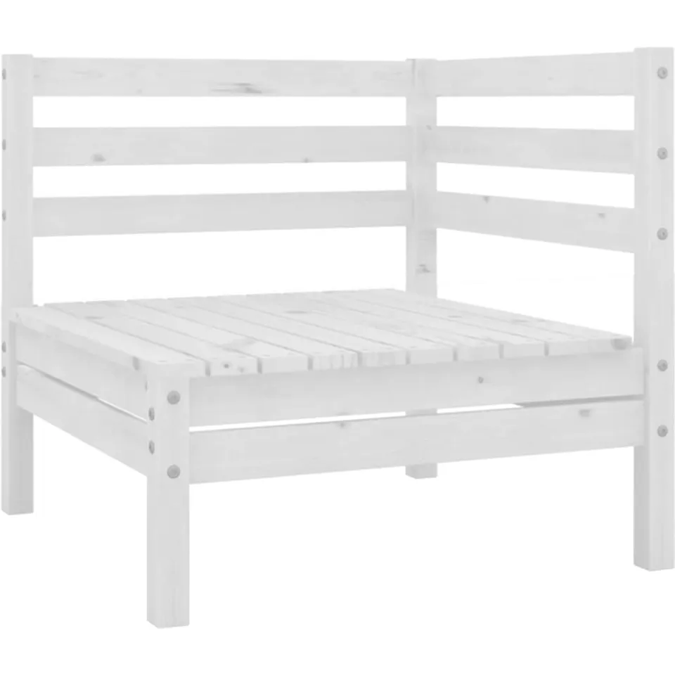 vidaXL 3-delige Loungeset massief grenenhout wit