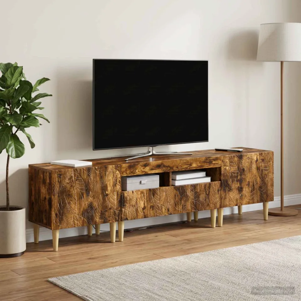 vidaXL 3-delige LED TV-kast DELFT Gerookt eiken Bewerkt hout, foto 3