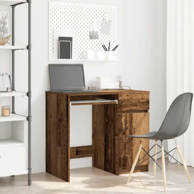 vidaXL Bureau 86x49x76 cm spaanplaat oud hout bruin, foto 2