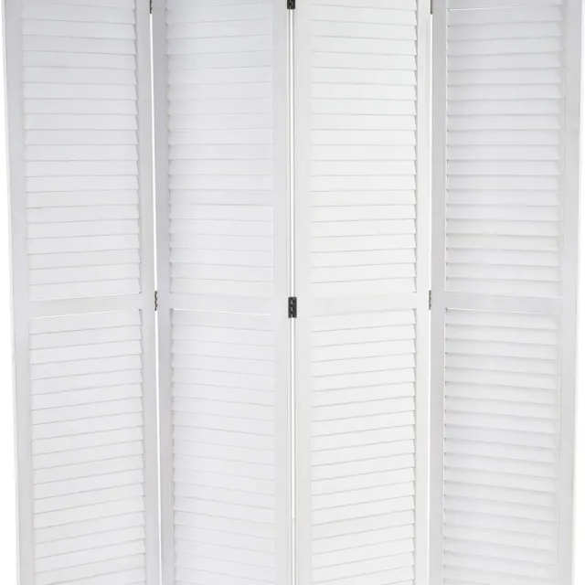 Cosmo Casa Scherm - Kamerverdeler - Privacyscherm - Vintage uitstraling - Shabby look - 170x160 cm - Wit