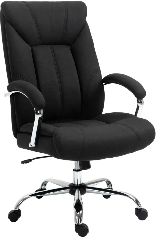 Vinsetto bureaustoel - linnen (100% polyester) - 78x65x118cm - zwart