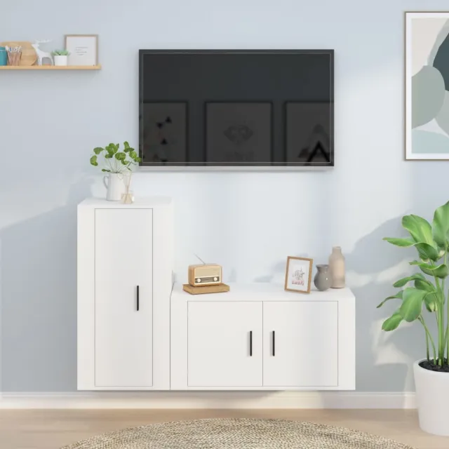 vidaXL 2-delige Tv-meubelset bewerkt hout wit, foto 2
