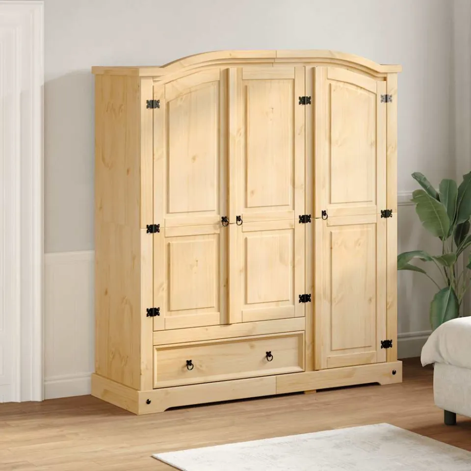 vidaXL Kledingkast Corona 151,5x52x170 cm massief grenenhout bruin, foto 3