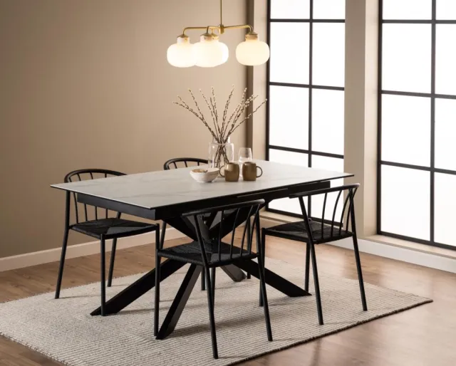 Giga Living Eettafel Jorvik - Uitschuifbaar Wit Keramiek - 210x90x76cm