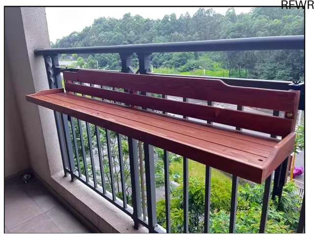 RFWR Balkonleuning tafel opvouwbaar voor binnen en buiten - Multifunctionele wandtafel Karamel, Gecarboniseerd