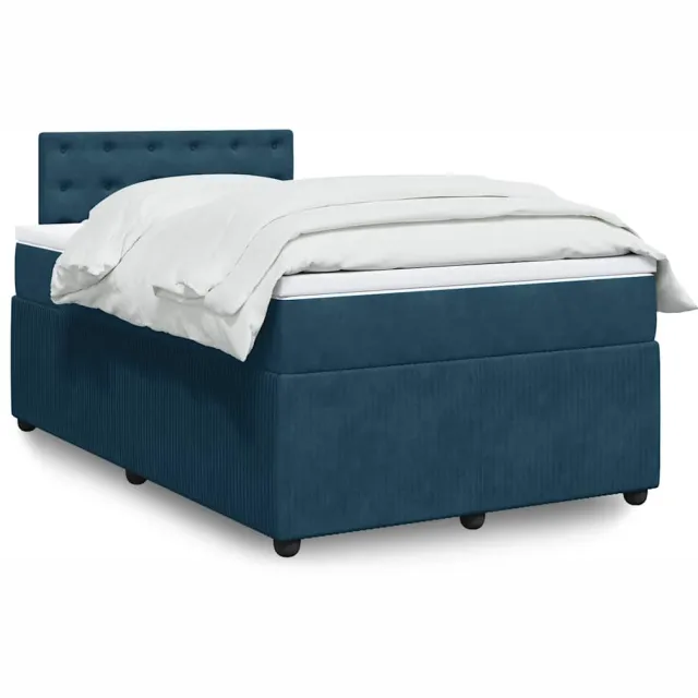 vidaXL Boxspring met matras fluweel blauw 120x200 cm