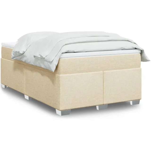 vidaXL Boxspring met matras stof crèmekleurig 120x200 cm