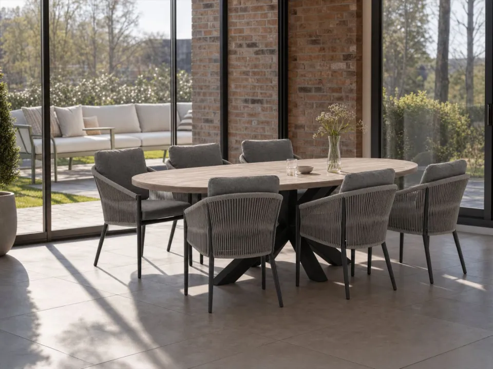 Bellagio tuinmeubelen Bellagio Mineo/ROUGH-Y Ellips 240cm dining tuinset 7-delig, foto 5