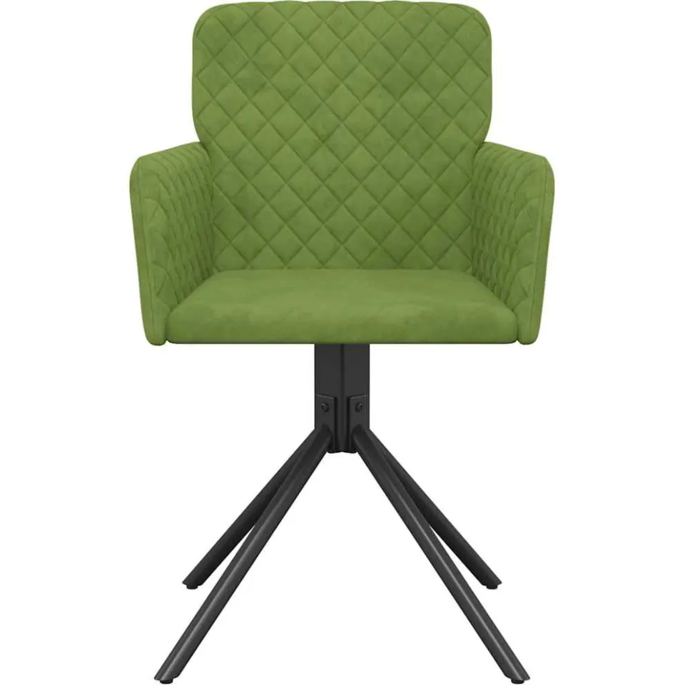 vidaXL Eetkamerstoelen draaibaar 2 st fluweel lichtgroen groen, foto 4