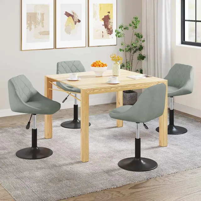 vidaXL Eetkamerstoelen draaibaar 4 st fluweel lichtgrijs