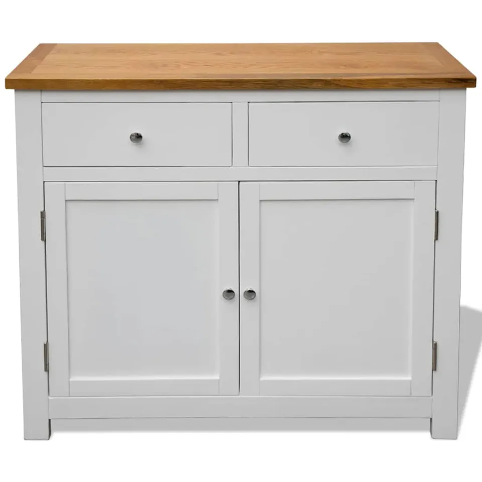 vidaXL Dressoir 90x33,5x83 cm massief eikenhout, foto 3
