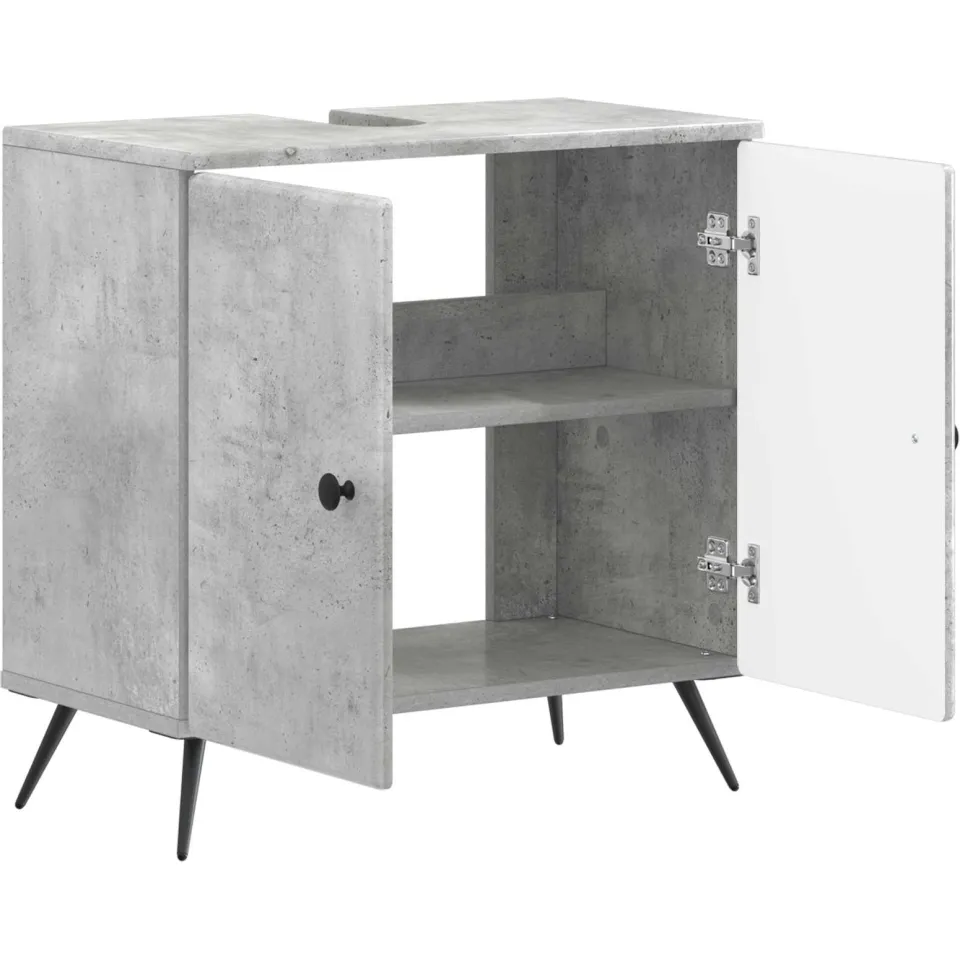 vidaXL Badkamer wastafelkast BREDA Betongrijs 59,5 x 31,5 x 59 cm