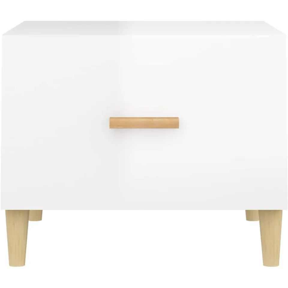 vidaXL Salontafel 50x50x40 cm bewerkt hout hoogglans wit